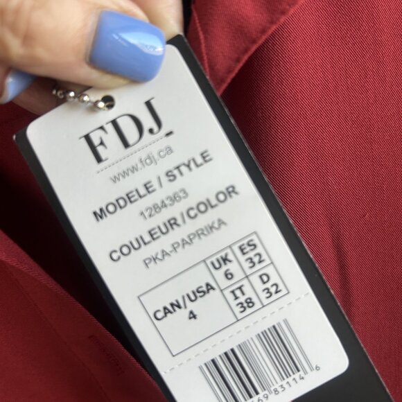 FDJ French Dressing Jeans Paprika Tunic Length Roll Tab Sleeve Blouse NWT Large - Picture 7 of 10